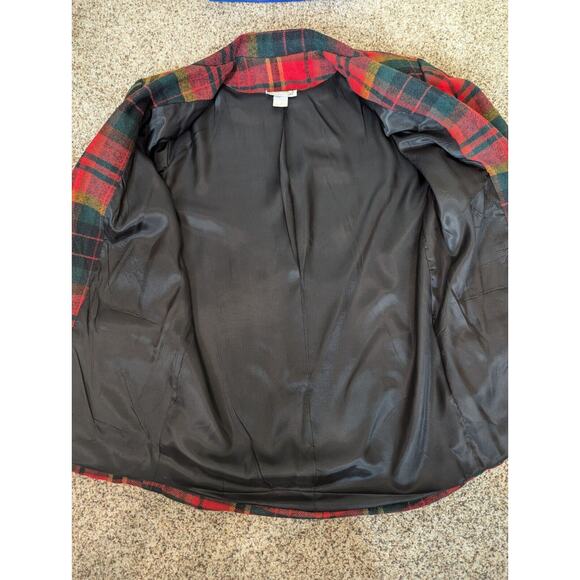 Vintage Streetwear 80s 90s Red Plaid Wool Blend Blazer Size Small Oversized - Picture 8 of 8